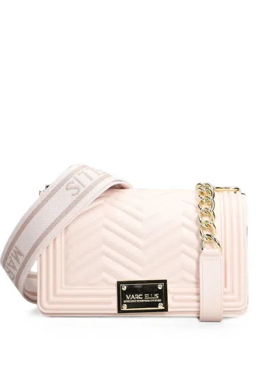 Marc Ellis S Flat Wave Schultertasche Mit Chevron-steppung In Pink