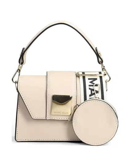 Marc Ellis S Kourtney Logo-plaque Shoulder Bag In Neutral