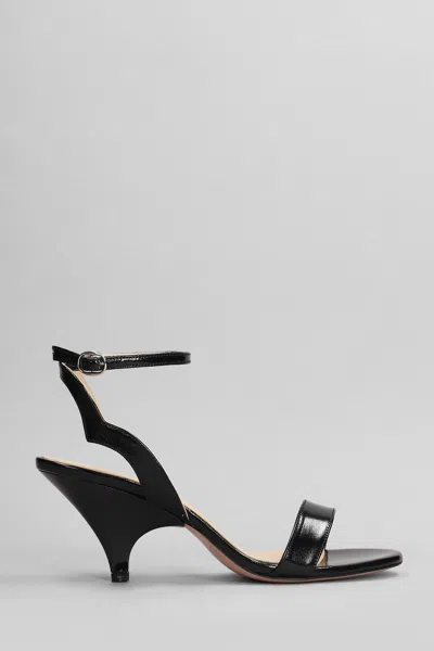 Marc Ellis Sandals In Black Patent Leather