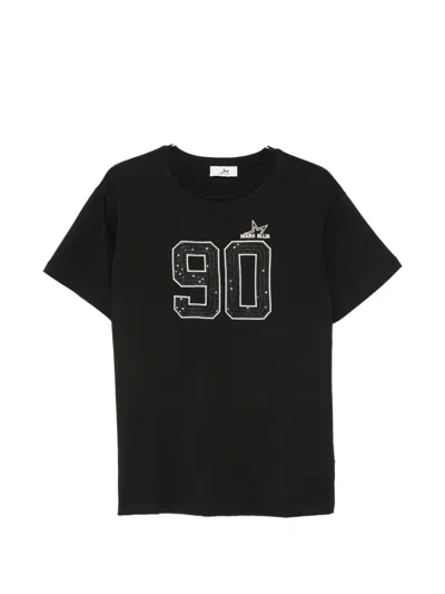 Marc Ellis Sequin-embellished Logo-print T-shirt In Black