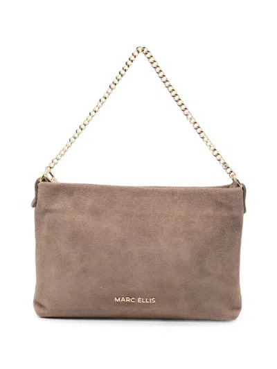 Marc Ellis Ester Logo-plaque Chain-link Shoulder Bag In Neutral
