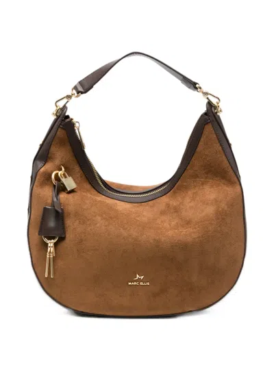 Marc Ellis Sindy Key Stud-embellished Suede Shoulder Bag In Pattern
