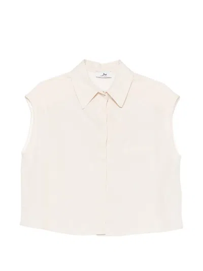 Marc Ellis Sleeveless Chest-pocket Shirt In White
