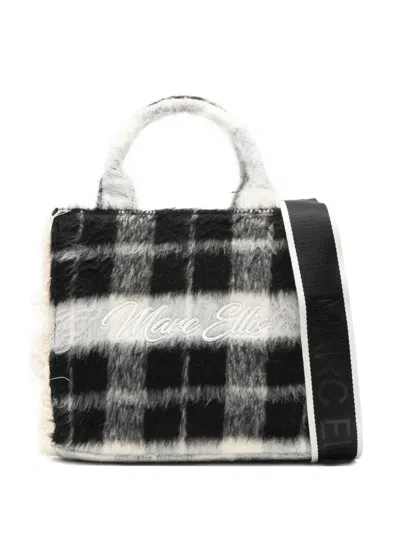 Marc Ellis Small Buby Check Tote Bag In Black