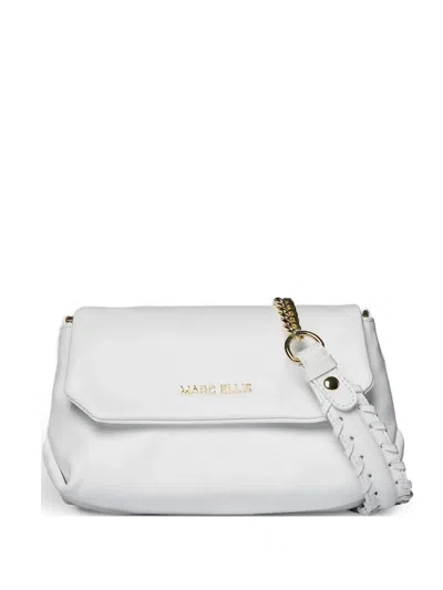Marc Ellis Small Elodie Logo-lettering Shoulder Bag In White