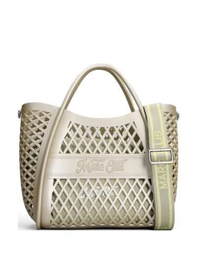 Marc Ellis Small Flat Basket Tote Bag In Green