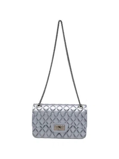 Marc Ellis Small Flat Falco 27 Quilted-effect Crossbody Bag In Gray