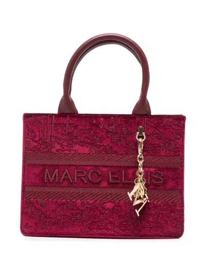 Marc Ellis Sophy Logo-embroidered Shoulder Bag In Burgundy