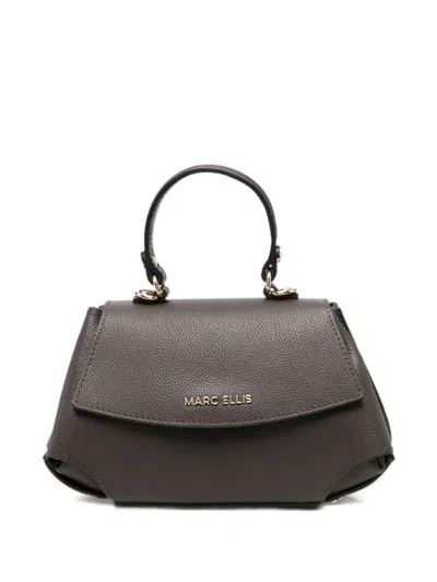 Marc Ellis Spency S Logo-plaque Pebbled Tote Bag In Orange