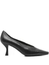 Marc Ellis Square-toe Leather Pumps In Black