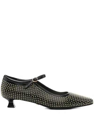 Marc Ellis Studded Strapped Heeled Pumps In Black