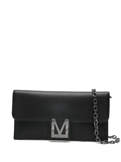 Marc Ellis Tecla Logo-plaque Chain Clutch Bag In Black