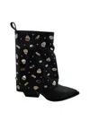 Marc Ellis Texano Heel 7.5 Woman  With Studs In Black