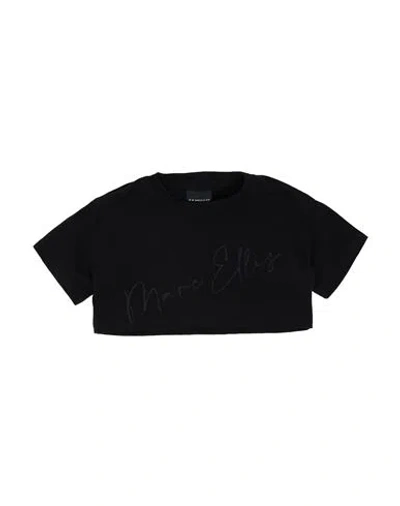Marc Ellis Babies'  Toddler Girl T-shirt Black Size 4 Polyester, Lyocell