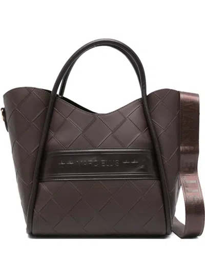 Marc Ellis Top-handles Logo-embossed Shoulder Bag In Brown