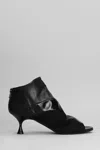 MARC ELLIS VORTEX HIGH HEELS ANKLE BOOTS IN BLACK SUEDE AND LEATHER