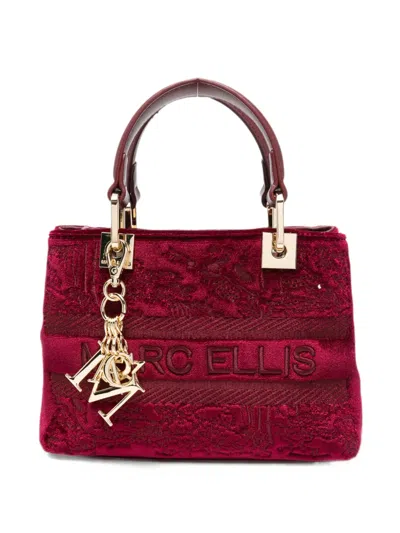 Marc Ellis Wendi Logo-embroidered Velvet Shoulder Bag In Red