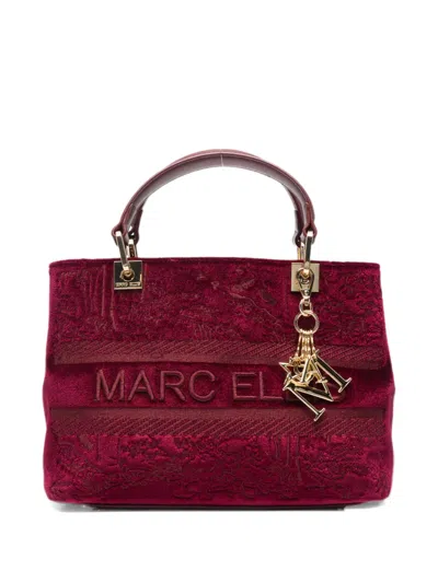 Marc Ellis Wendi Logo-embroidered Velvet Tote Bag In Pattern