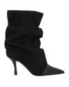 Marc Ellis Woman Ankle Boots Black Size 10 Leather In Black