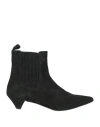 Marc Ellis Woman Ankle Boots Black Size 11 Leather In Black