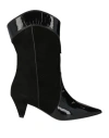Marc Ellis Woman Ankle Boots Black Size 7 Calfskin, Leather