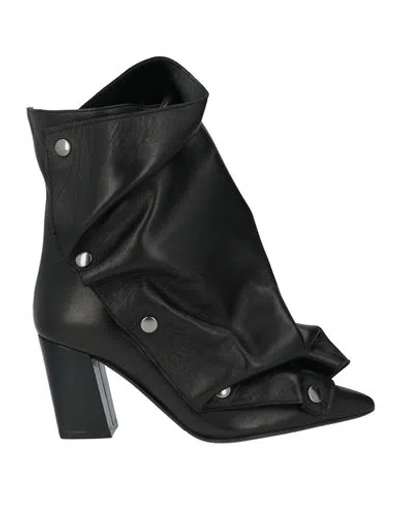 Marc Ellis Woman Ankle Boots Black Size 7 Leather In Multi