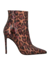 Marc Ellis Woman Ankle Boots Bronze Size 8 Leather In Yellow