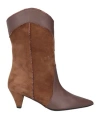 MARC ELLIS MARC ELLIS WOMAN ANKLE BOOTS BROWN SIZE 8 CALFSKIN, LEATHER