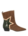 Marc Ellis Woman Ankle Boots Brown Size 8 Leather