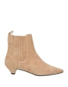 Marc Ellis Woman Ankle Boots Camel Size 8 Leather In Beige