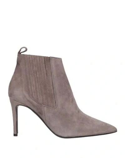 Marc Ellis Woman Ankle Boots Dove Grey Size 6 Soft Leather In Brown