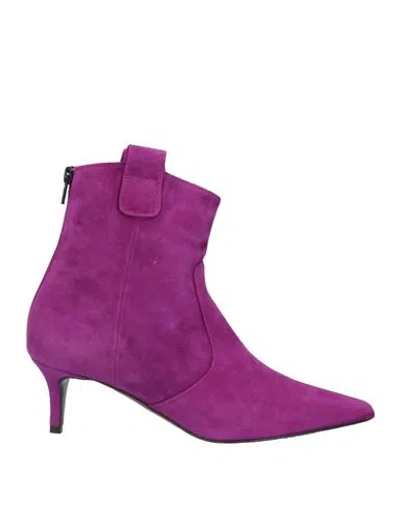Marc Ellis Woman Ankle Boots Mauve Size 10 Soft Leather In Purple