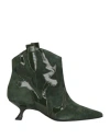 Marc Ellis Woman Ankle Boots Military Green Size 10 Leather