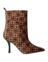 Marc Ellis Woman Ankle Boots Orange Size 8 Textile Fibers