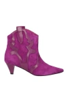 Marc Ellis Woman Ankle Boots Purple Size 11 Leather
