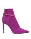 Marc Ellis Woman Ankle Boots Purple Size 6 Leather