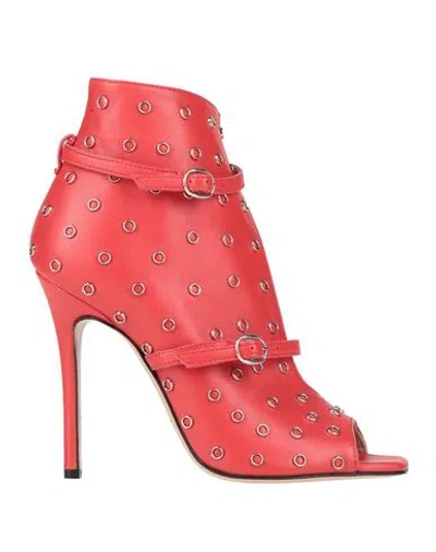 Marc Ellis Woman Ankle Boots Red Size 6 Leather