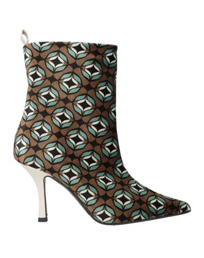 Marc Ellis Woman Ankle Boots Sage Green Size 8 Textile Fibers