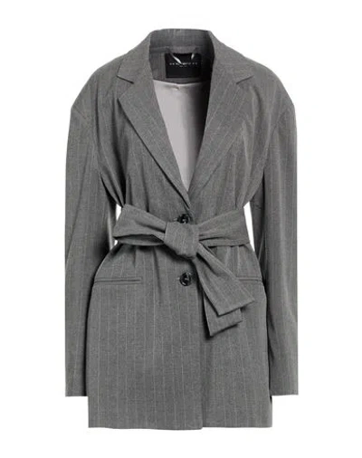 Marc Ellis Woman Blazer Grey Size 8 Polyester, Viscose, Elastane In Gray