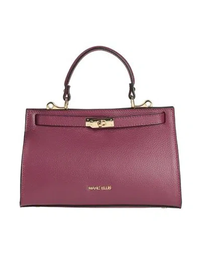 Marc Ellis Woman Handbag Mauve Size - Leather In Burgundy