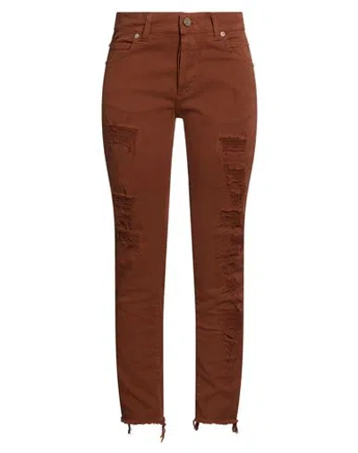 Marc Ellis Woman Jeans Brown Size 30 Cotton, Elastane