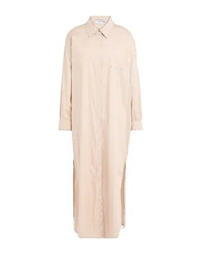 Marc Ellis Woman Maxi Dress Sand Size Xl Cotton, Elastane In Neutral