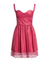 Marc Ellis Woman Mini Dress Fuchsia Size M Polyester In Pink