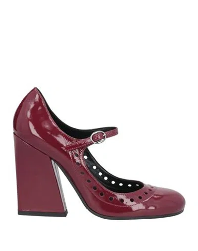 Marc Ellis Woman Pumps Burgundy Size 8 Leather In Red