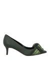 Marc Ellis Woman Pumps Military Green Size 7 Leather In Green