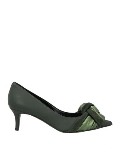 Marc Ellis Woman Pumps Military Green Size 7 Leather