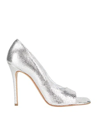 Marc Ellis Woman Pumps Silver Size 10 Soft Leather