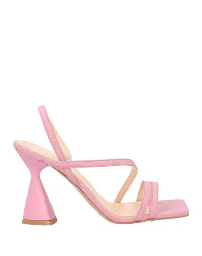 Marc Ellis Woman Sandals Antique Rose Size 7 Leather In Pink