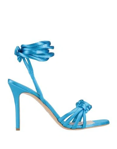 Marc Ellis Woman Sandals Azure Size 11 Textile Fibers In Blue
