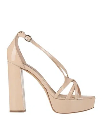 Marc Ellis Woman Sandals Beige Size 10 Leather